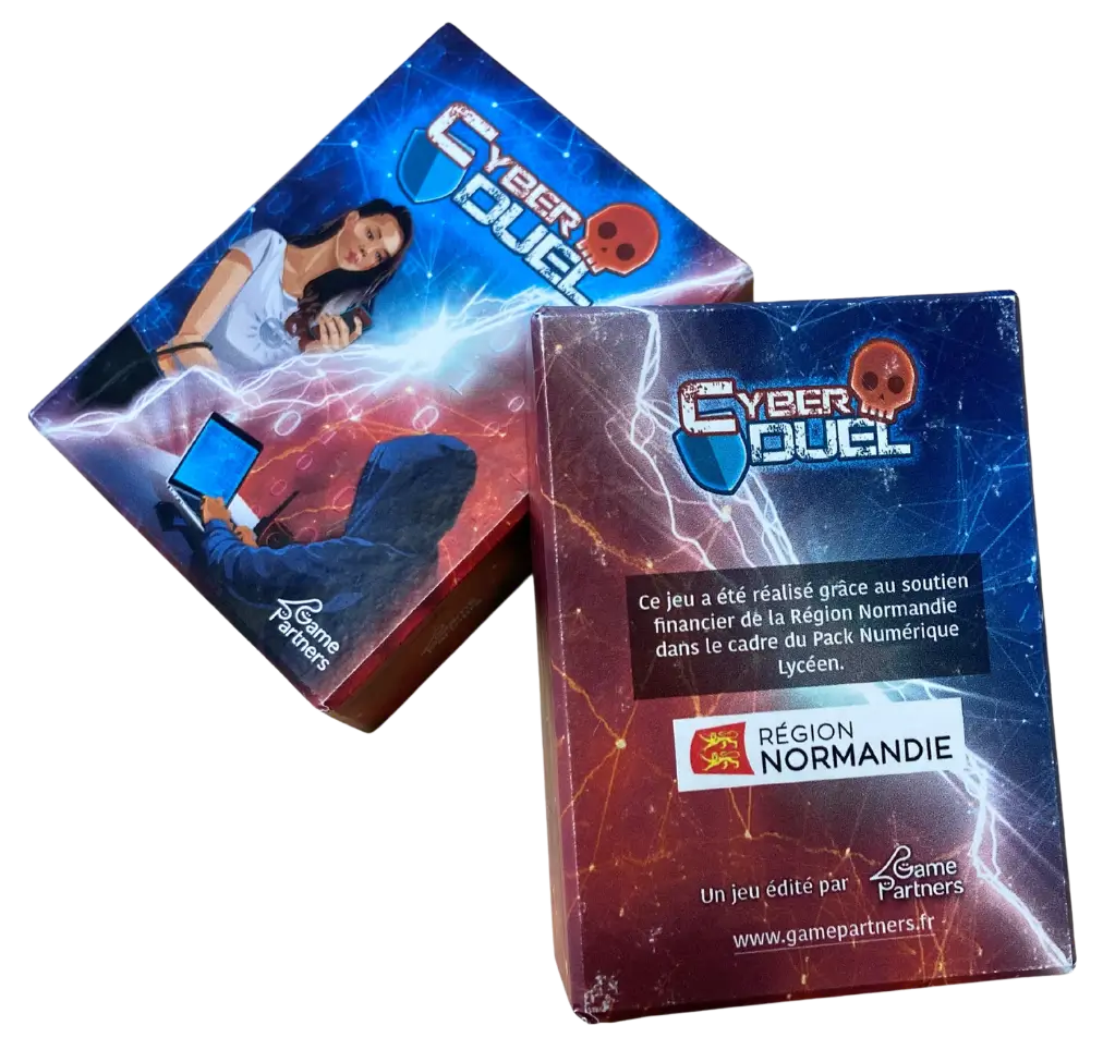 Cyber Duel game box personalized by the Normandy region with their logo